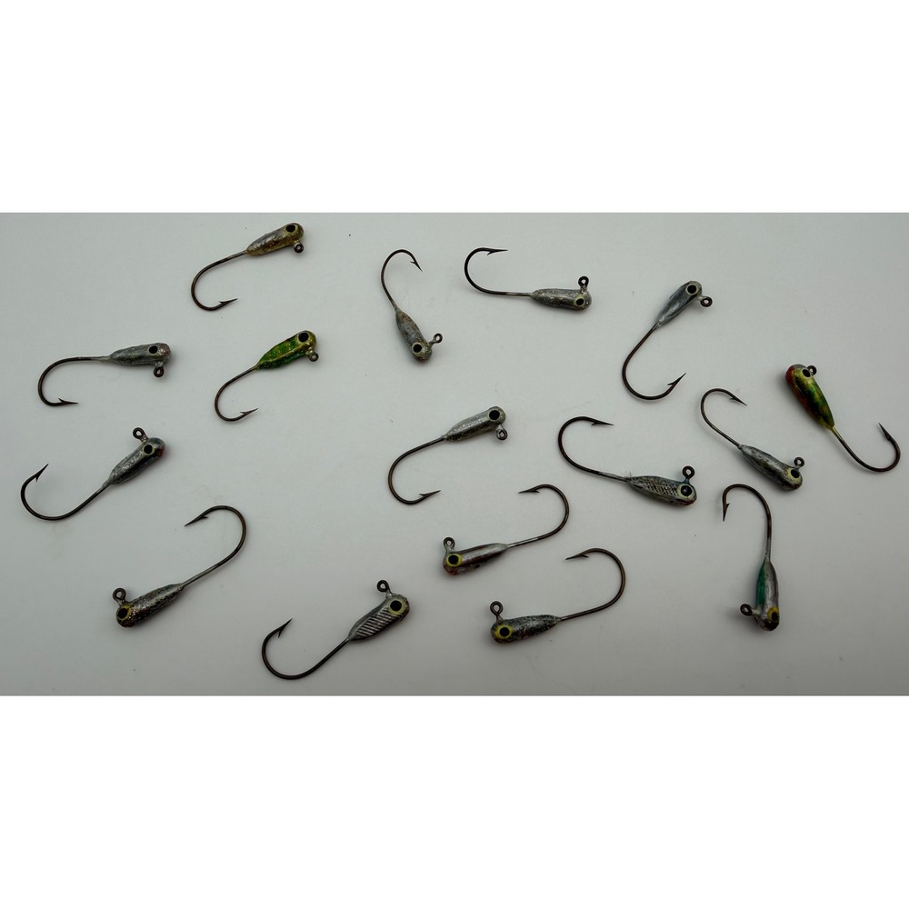 Handmade Fishing Jig Heads Assorted Colors Glitter 1/8 oz 16 Piece‎ Lot B115
